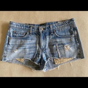 Rag & Bone denim cut-off shorts w/ exposed pockets